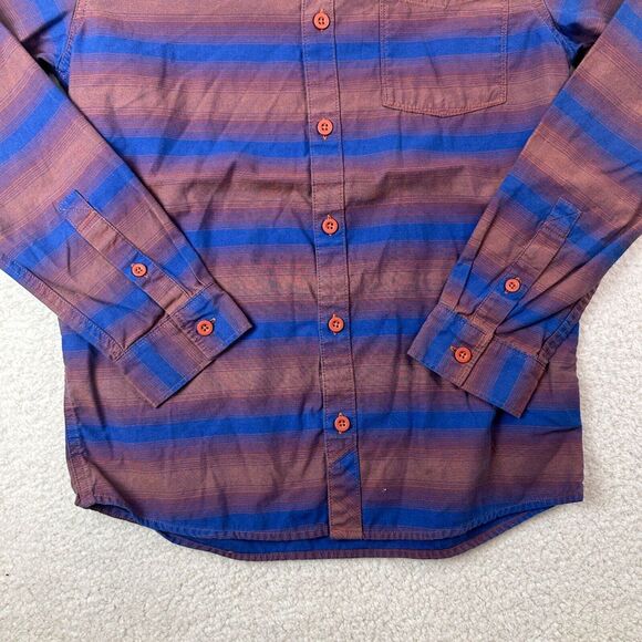 Mountain Hardwear‎ Shirt Mens Small Blue Striped Long Sleeve Flannel - Picture 10 of 12